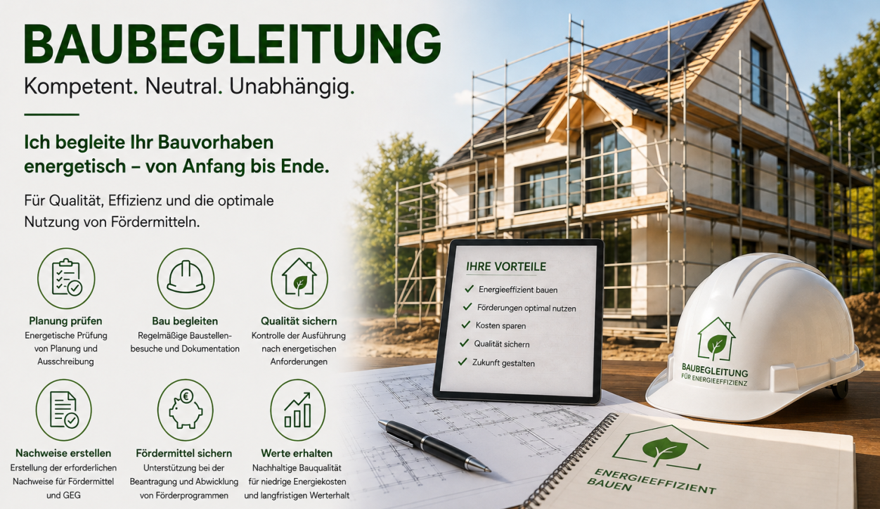 Energetische Baubegleitung und Fachplanung Energetische Baubegleitung bei der Sanierung eines Wohngebäudes